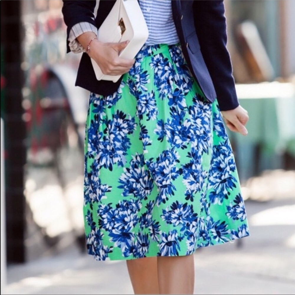Floral J crew midi skirt